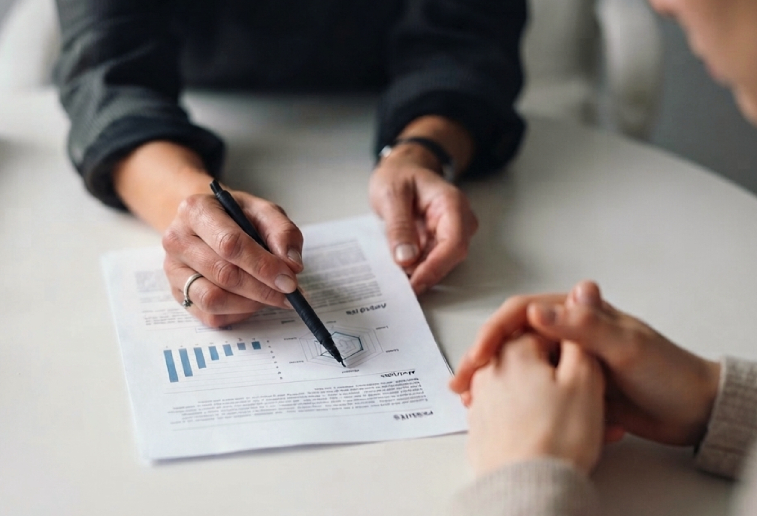 Psychologist reviewing assessment results with a client